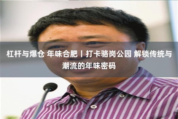 杠杆与爆仓 年味合肥丨打卡骆岗公园 解锁传统与潮流的年味密码