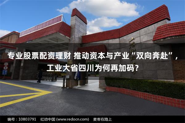 专业股票配资理财 推动资本与产业“双向奔赴”，工业大省四川为何再加码？
